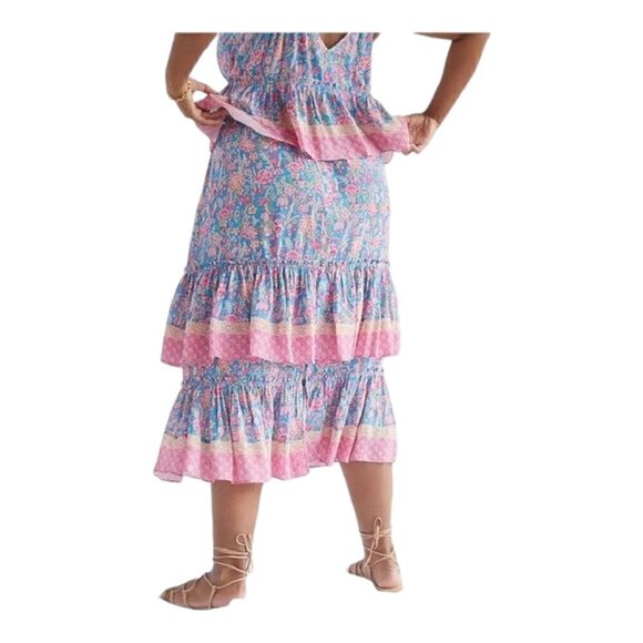 NWT Anthropologie  Tiered Midi Floral Print Skirt, 1X - Picture 2 of 14